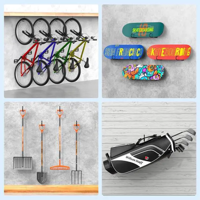 Alt view image 7 of 7 - GURADESIGN 8-Pack Heavy Duty Bike Hook, Loading Capacity 100 LBS, 6 inch, Bike Hooks for Garage Wall and Garage Ceiling