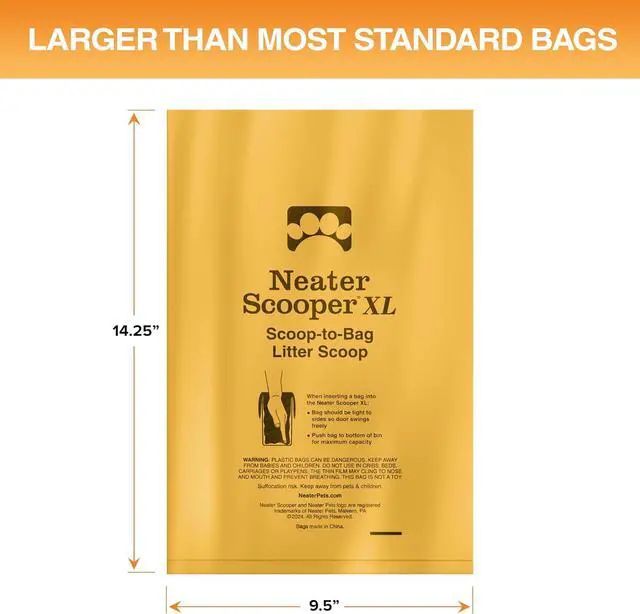 Alt view image 5 of 5 - Neater Pets Neater Scooper XL Size Extra-Capacity Waste Bags, Refill Bags for Neater Scooper XL Cat Litter Scoop, Lavender Scent (3 Rolls, 45 Count)
