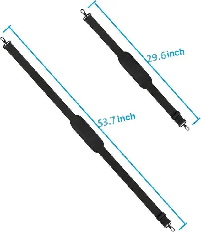 Alt view image 2 of 7 - Taygeer Shoulder Strap, 52" Universal Replacement Laptop Bag Strap, Black | Adjustable Comfortable Padded Belt, with Metal Hooks, for Briefcase Computer Carrying Case Gym Duffel Messenger Bag Luggage