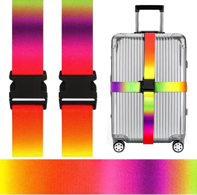 Main image of Gutsdoor Colorful 2 Pack Luggage Straps for Suitcases Travel Belt Connector Holds Suitcase Add a Bag Premium Accessories Unique Adjustable Strap