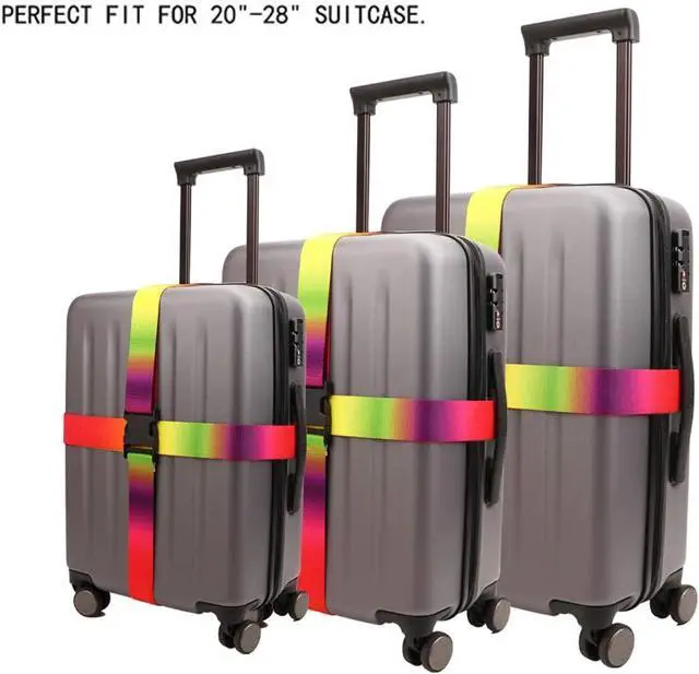 Alt view image 5 of 7 - Gutsdoor Colorful 2 Pack Luggage Straps for Suitcases Travel Belt Connector Holds Suitcase Add a Bag Premium Accessories Unique Adjustable Strap