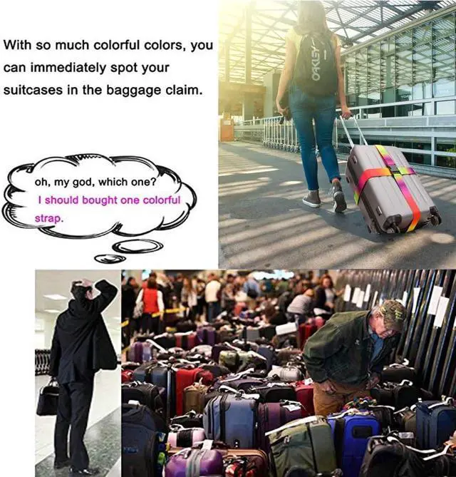 Alt view image 6 of 7 - Gutsdoor Colorful 2 Pack Luggage Straps for Suitcases Travel Belt Connector Holds Suitcase Add a Bag Premium Accessories Unique Adjustable Strap