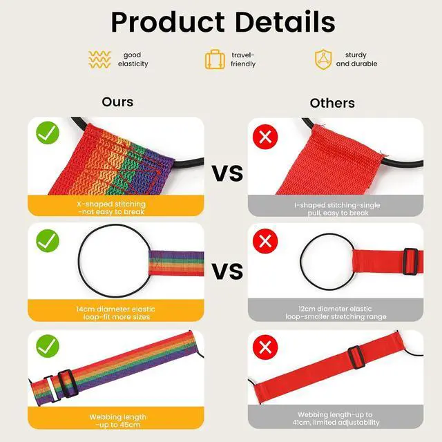 Alt view image 3 of 7 - Black Adjustable Elastic Luggage Straps for Suitcase, Travel Bungee Straps | Multi-Purpose Compact Travel Accessory to Secure Extra Luggage Bags and Free Your Hands On Trips