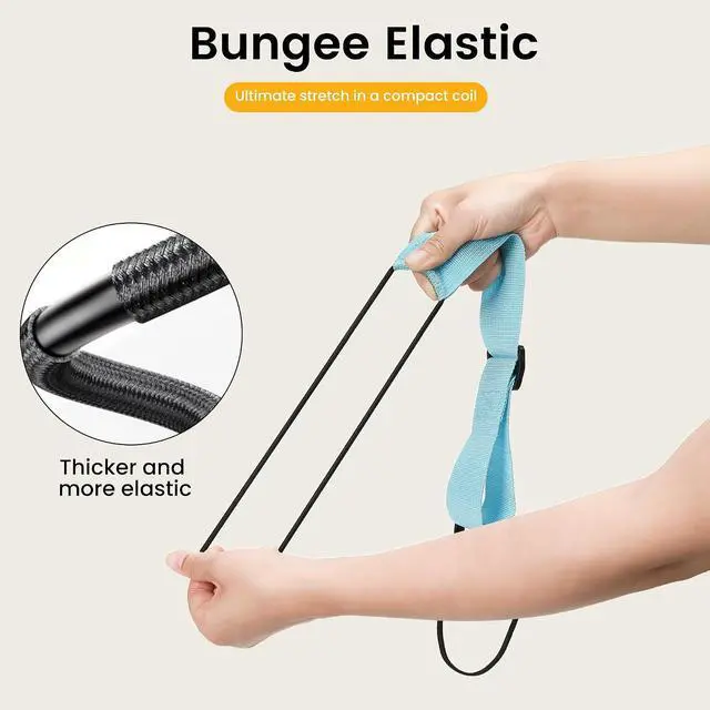 Alt view image 5 of 7 - Black Adjustable Elastic Luggage Straps for Suitcase, Travel Bungee Straps | Multi-Purpose Compact Travel Accessory to Secure Extra Luggage Bags and Free Your Hands On Trips