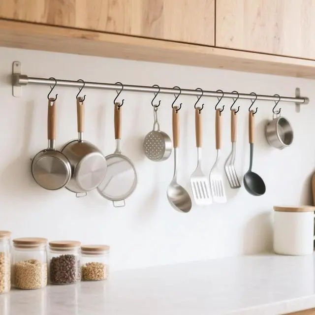 Alt view image 6 of 6 - 9 Pcs S Hooks for Hanging, 3.5 inch Heavy Duty S Hook of Metal for Clothes Rails, Closet Hooks with 0.5-inch Safety Buckle, S Hook for Hanging Plants, Kitchen Utensil, Pots, Pans, Bags