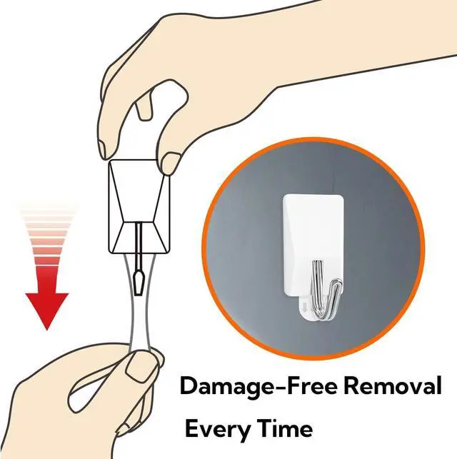 Alt view image 6 of 7 - hookay 1lb Small Wire Toggle Hooks with 16 Damage-Free Wall Hooks and 24 Adhesive Strips, No Tools Removable Hanging for Light Decor/Keys/Photos, Holds up to 1 lb