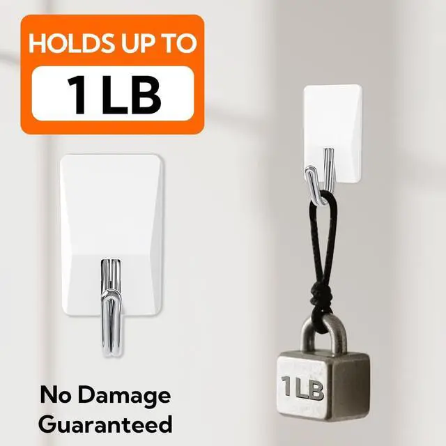 Alt view image 3 of 7 - hookay 1lb Small Wire Toggle Hooks with 16 Damage-Free Wall Hooks and 24 Adhesive Strips, No Tools Removable Hanging for Light Decor/Keys/Photos, Holds up to 1 lb