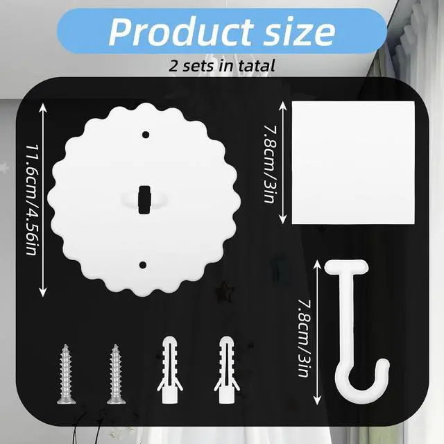 Alt view image 2 of 7 - 2 Set Ceiling Mosquito Net Hooks, Super Glue Bed Canopy Hooks White Dome Mosquitoes Nets Hook Bed Hanger Hook for Hanging Mosquito Net