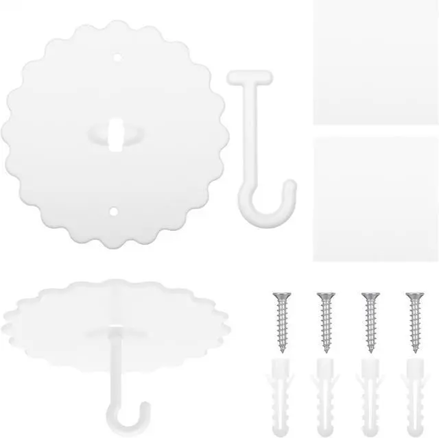 Main image of 2 Set Ceiling Mosquito Net Hooks, Super Glue Bed Canopy Hooks White Dome Mosquitoes Nets Hook Bed Hanger Hook for Hanging Mosquito Net