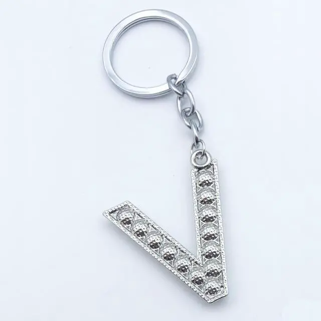 Alt view image 2 of 2 - Unpafcxddyig Fashion A-Z Initials Letter Keychain Shiny Crystal Keyring DIY Key Ring Silver for Women Handbags backpack
