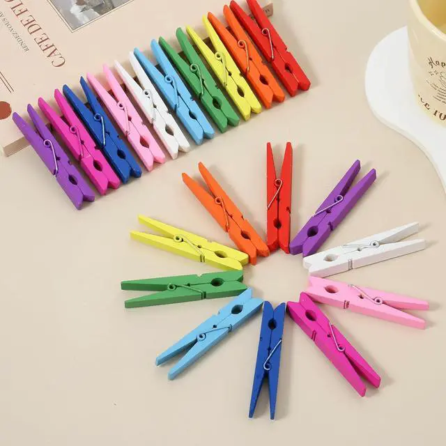 Alt view image 7 of 7 - 30PCS Colored Clothes Pins, 2.9 Inch 10 Colors Wooden Clothespin, Rust Resistant Clothes Clip for Hanging Pictures, Photos, Clothes, Decoration Crafts