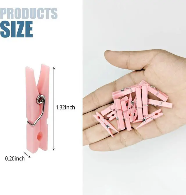 Alt view image 2 of 7 - 30 Pcs Mini Clothes Pins, 1.4 Inch Plastic Clothes Pins for Baby Shower Games Party Decorations DIY Crafts (Pink)