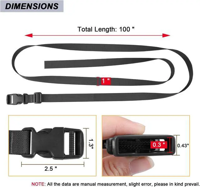 Alt view image 2 of 7 - MAGARROW 24" 40" 60" 100" Strap Buckle Packing Straps Adjustable 1-Inch Belt