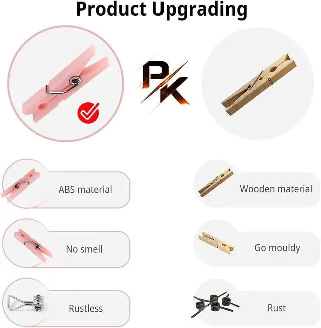 Alt view image 3 of 7 - 30 Pcs Mini Clothes Pins, 1.4 Inch Plastic Clothes Pins for Baby Shower Games Party Decorations DIY Crafts (Pink)