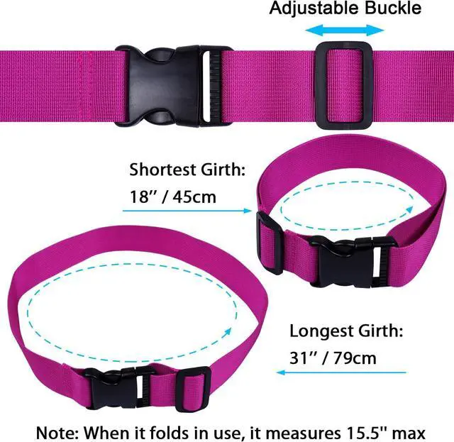 Alt view image 3 of 7 - Wisdompro 2 Pcs Add a Bag Luggage Strap, 31" Luggage Connector Strap Purple | Heavy Duty Adjustable Connect Suitcase Belt Travel Attachment Travel Accessories for Connecting Your Luggage Together