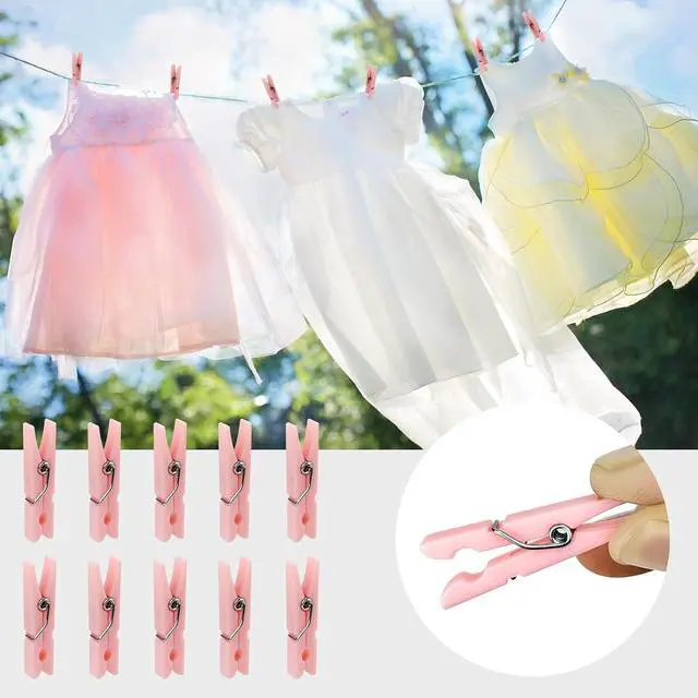 Alt view image 5 of 7 - 30 Pcs Mini Clothes Pins, 1.4 Inch Plastic Clothes Pins for Baby Shower Games Party Decorations DIY Crafts (Pink)