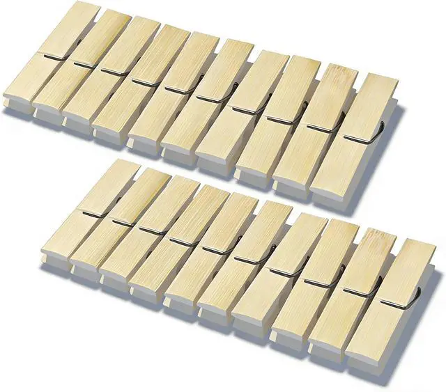 Main image of Clothes Pins Wooden,20 Pcs Wooden Clothespins for Crafts,2.3" Laundry Clips