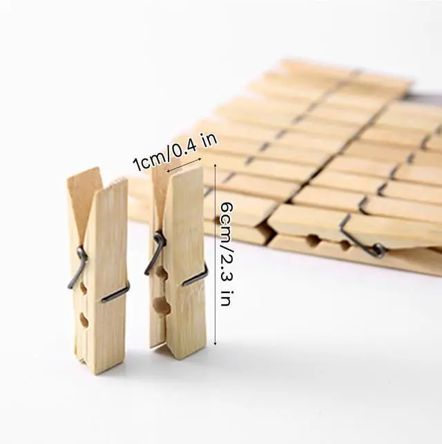 Alt view image 2 of 7 - Clothes Pins Wooden,20 Pcs Wooden Clothespins for Crafts,2.3" Laundry Clips