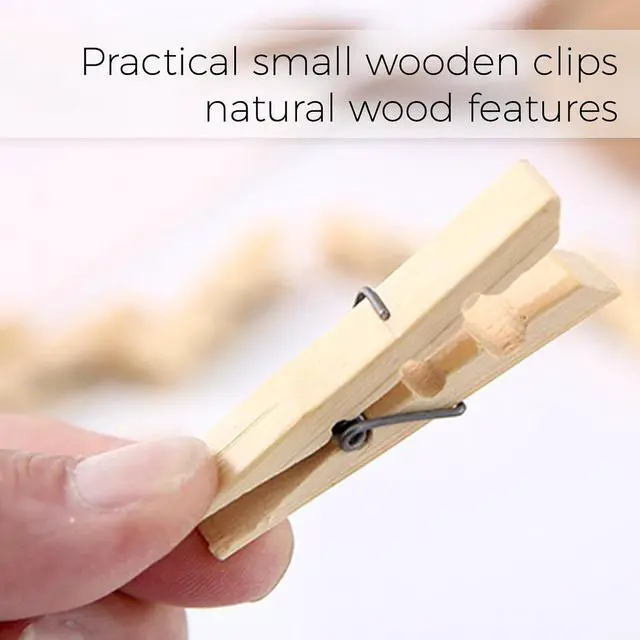 Alt view image 3 of 7 - Clothes Pins Wooden,20 Pcs Wooden Clothespins for Crafts,2.3" Laundry Clips