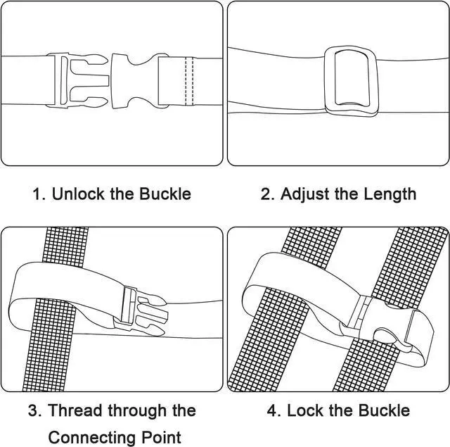 Alt view image 7 of 7 - Wisdompro 2 Pcs Add a Bag Luggage Strap, 31" Luggage Connector Strap Purple | Heavy Duty Adjustable Connect Suitcase Belt Travel Attachment Travel Accessories for Connecting Your Luggage Together