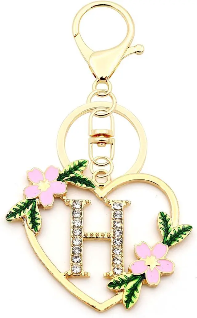Main image of Elechobby Heart Shape Letter Keychain - Cute Accessory for Women,Sister,Mom,Bestie, Handbag Backpack Charm,Car Keyring