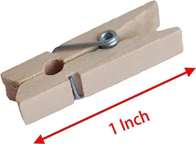 Alt view image 3 of 5 - 100 Pcs Wood Clothes Pins, 1 Inch(2.5cm) Small Wooden Clips for Papar Clips, Card Photo Pins and Clothes Pins (Wood)