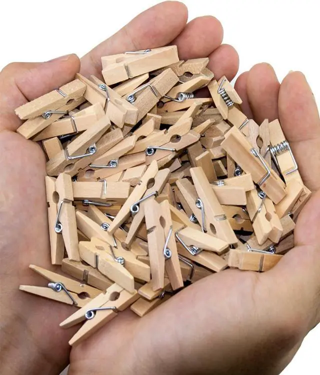 Main image of 1.4 Inch Mini Clothespins, 100pcs Small Clothes Pins for Photos | Small Clothes Pins Wooden, Mini Photo Clips for Baby Shower Crafts DIY Project