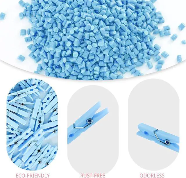 Alt view image 4 of 7 - 50 PCS 1.32 Inch Blue Clothes Pin Mini Clothespins Plastic Clothespins Pins Plastic Clothespins for Clothing Hanging Closepins Photos Pictures Decoration Clip Decorative Crafts Pegs (50, Blue)