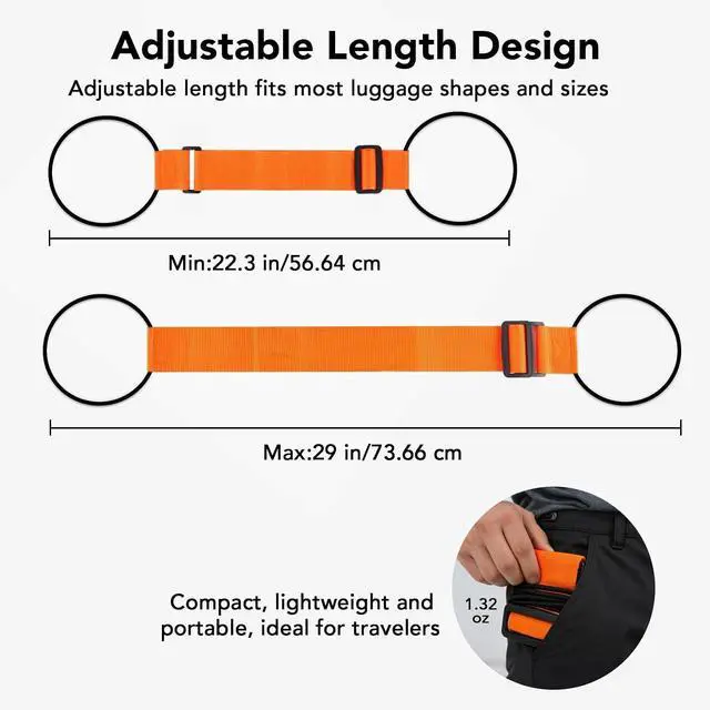 Alt view image 2 of 6 - Luggage Connector Straps, Adjustable Elastic Durable Straps for Connecting Luggage Bags to Suitcases, Hands-Free Travel Essential (4PCS Black)