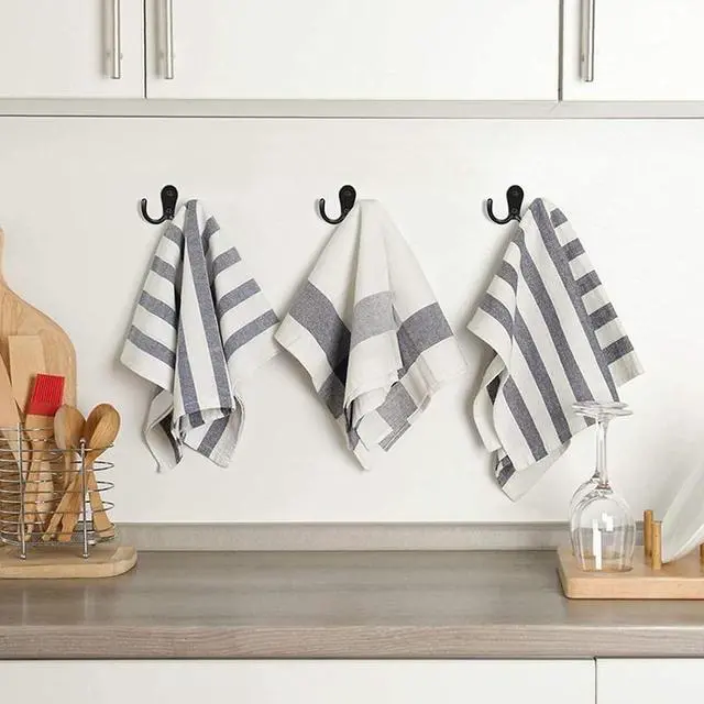 Alt view image 6 of 6 - 2 Pcs Double Prong Robe Hooks, Dual Coat Hooks Wall Mounted Hanging Clothes for Bathroom Bedroom Door Wall Retro Metal Cloth Hanger Double Coat Hooks with 4 Screws (White)