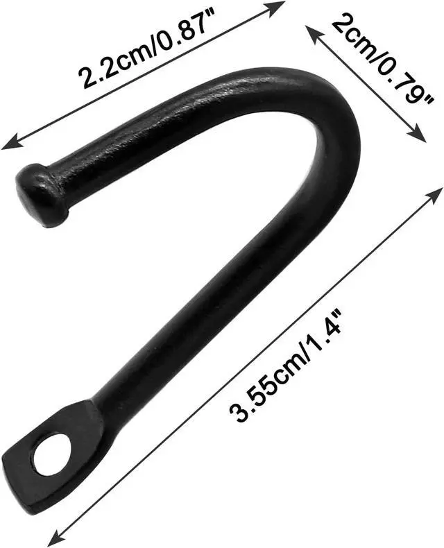 Alt view image 3 of 7 - Piutouyar Metal J Shaped Iron Hooks, 1.4 Inch Single Hooks, Black, 10Pcs | Wall Mounted Hook, Simple Hanger Hook for Coats, Bags and Key