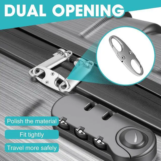 Alt view image 5 of 7 - 8 Pcs Anti-Theft Small Carabiner Clip, Double Opening Zipper Pull Replacement, Elegant Zinc Alloy Zipper Clips for Backpacks, Luggage, Duffel Bags, Travel Essentials - 4 Silver & 4 Gunmetal