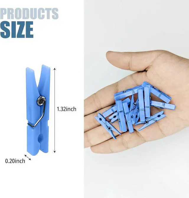 Alt view image 2 of 7 - 30 Pcs Mini Clothes Pins, 1.4 Inch Plastic Clothes Pins for Baby Shower Games Party Decorations DIY Crafts (Blue)
