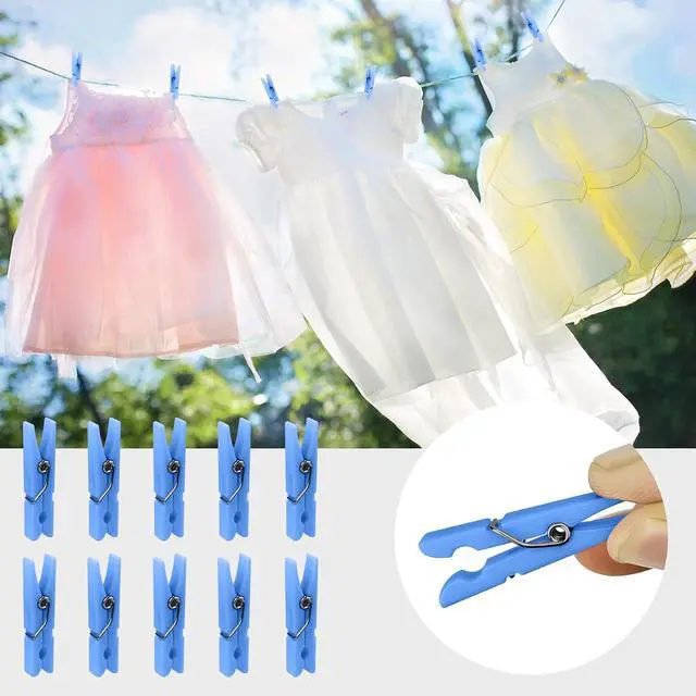Alt view image 5 of 7 - 30 Pcs Mini Clothes Pins, 1.4 Inch Plastic Clothes Pins for Baby Shower Games Party Decorations DIY Crafts (Blue)