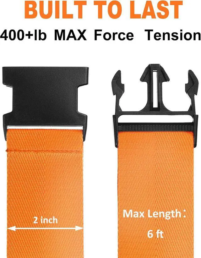 Alt view image 2 of 7 - Luggage Straps for Suitcases TSA Approved Travel Belt 4 Pack by Chelmon(Orange)