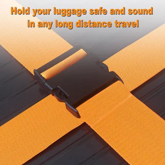 Alt view image 4 of 7 - Luggage Straps for Suitcases TSA Approved Travel Belt 4 Pack by Chelmon(Orange)