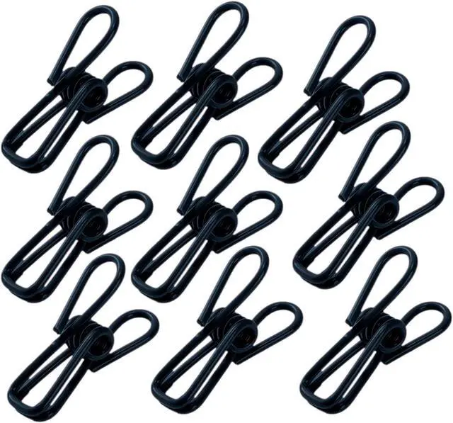Alt view image 3 of 7 - 2 Inch Chip Clips Black,Steel Clothes Pins Utility PVC-Coated Steel Clips for Food Package Chips Bag Parper (20, Black)