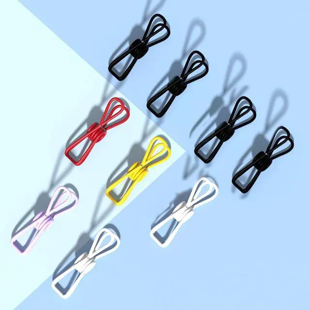 Alt view image 6 of 7 - 2 Inch Chip Clips Black,Steel Clothes Pins Utility PVC-Coated Steel Clips for Food Package Chips Bag Parper (20, Black)