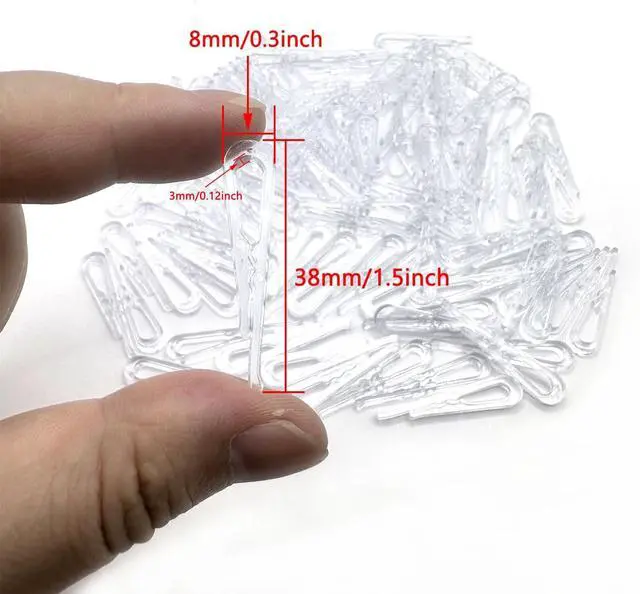 Alt view image 3 of 3 - 100 Pcs Clear Plastic Clips, Alligator Clips for Crafts,1.5 Inch Transparent Fabric Clothespins