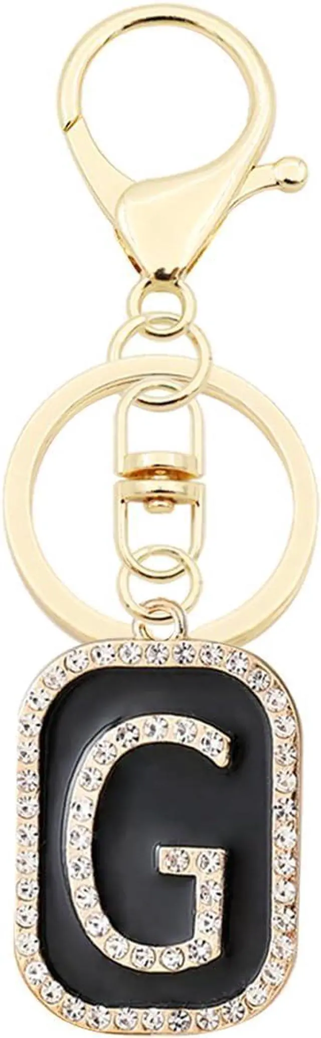 Main image of Elechobby Elegant Initial Letter Keychain for Women - Cute Charm for Handbag, Backpack & Car.Gift for Sister, Besties, Mom.