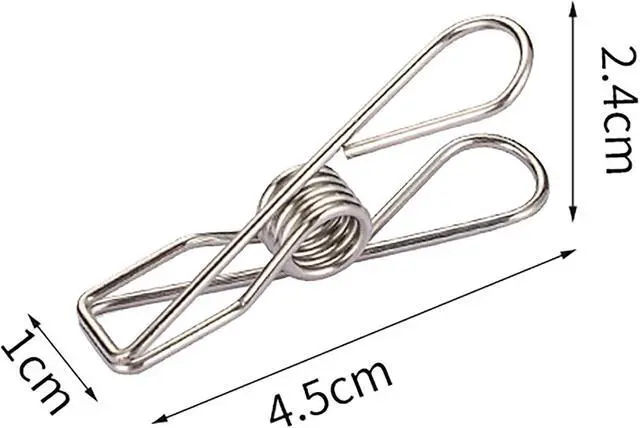 Alt view image 3 of 7 - Small Chip Clips, 40 Pcs 1.7 Inch Stainless Steel High Elasticity Good Persistence for Clothespins, Paper Clips, Food Bag Clips, Clothes Pins (40)