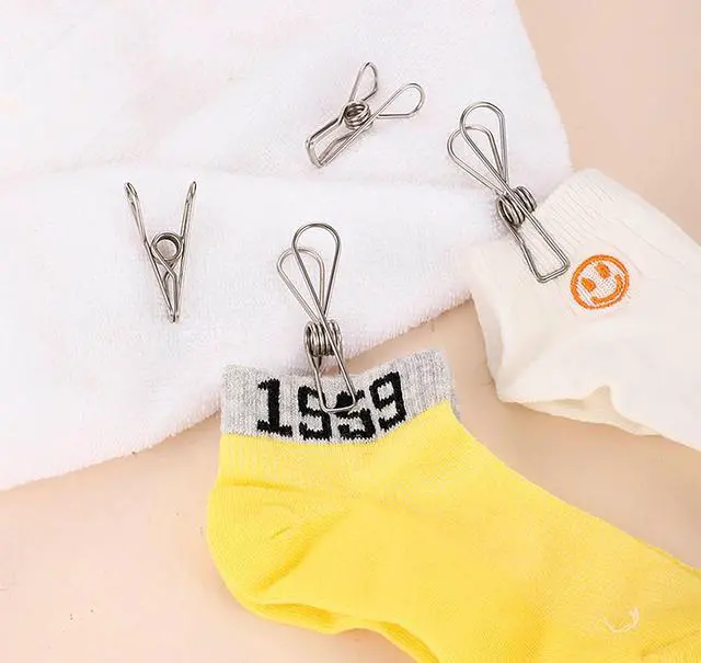Alt view image 6 of 7 - Small Chip Clips, 40 Pcs 1.7 Inch Stainless Steel High Elasticity Good Persistence for Clothespins, Paper Clips, Food Bag Clips, Clothes Pins (40)
