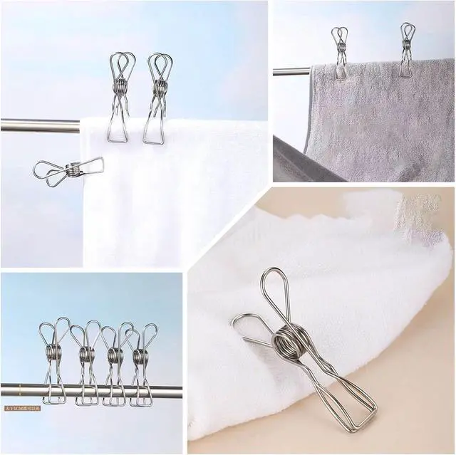 Alt view image 7 of 7 - Small Chip Clips, 40 Pcs 1.7 Inch Stainless Steel High Elasticity Good Persistence for Clothespins, Paper Clips, Food Bag Clips, Clothes Pins (40)