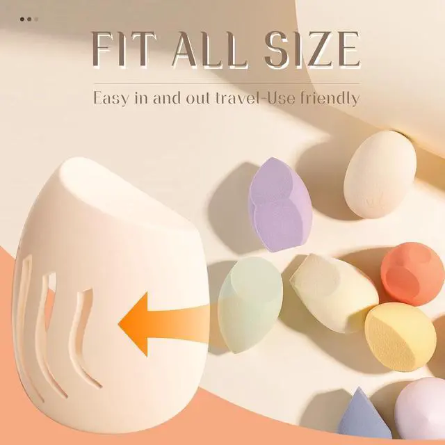 Alt view image 2 of 7 - Silicone Makeup Sponge Holder,Fit All Sponges,Double-Sided Breathable(Beige | Travel & Business & Daily, Quick Drying, Easy to Carry, lightweight & Space-saving