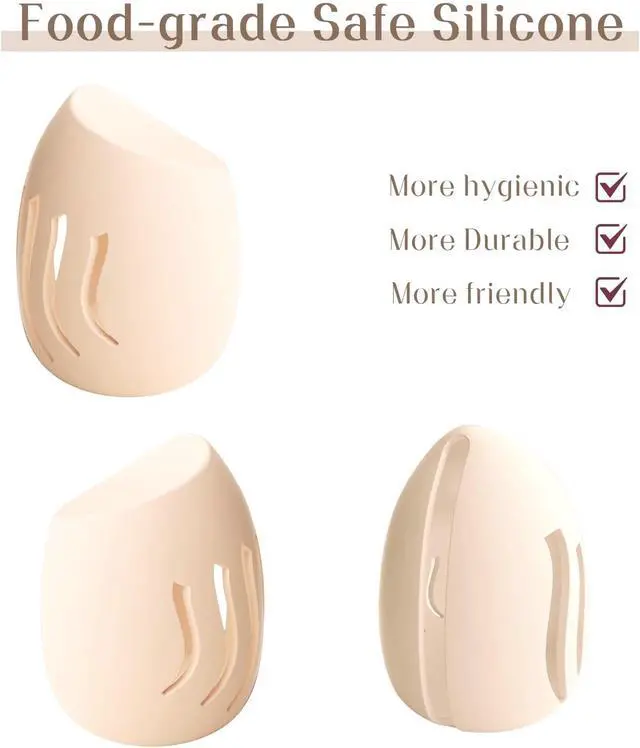 Alt view image 6 of 7 - Silicone Makeup Sponge Holder,Fit All Sponges,Double-Sided Breathable(Beige | Travel & Business & Daily, Quick Drying, Easy to Carry, lightweight & Space-saving