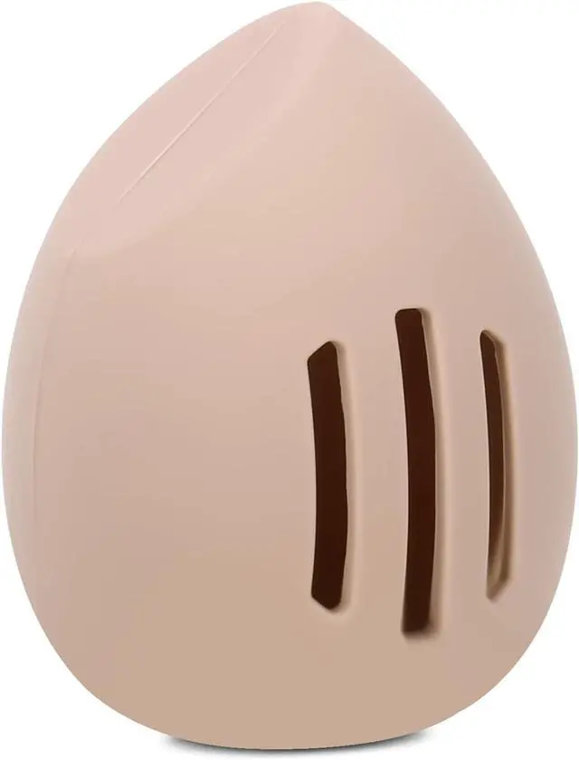 Main image of Cosmetic Travel Cases, Makeup Sponge Holder, Egg-shaped Blender Storage, Durable Silicone Organizer for Wet or Dry Makeup Sponges, Space-Saving, Easy to Clean (khaki)