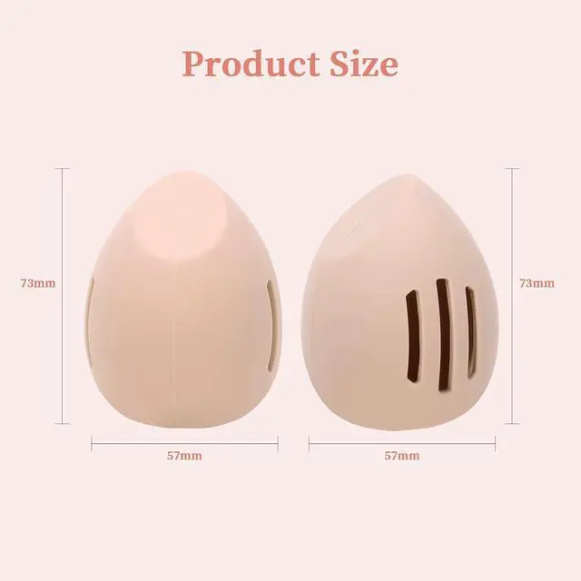 Alt view image 2 of 6 - 3 Pcs Makeup Sponge Holder, Cosmetic Travel Cases, Egg-shaped Blender Storage, Durable Silicone Organizer for Wet or Dry Makeup Sponges, Space-Saving, Easy to Clean (white/pink/khaki)