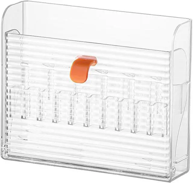 Alt view image 7 of 7 - Wall-Mounted Makeup Eyeliner Lip Liner Organizer Holder, 16-Slot Cabinet Storage for Brush, Makeup Pencils, Concealer Pencil Display Case for Vanity Bathroom, Clear