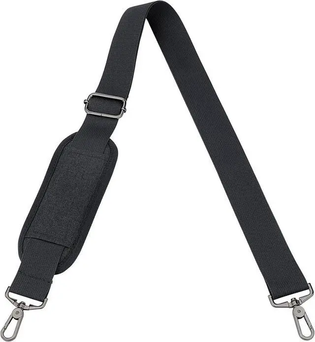Main image of RAINYEAR 59 Inch Shoulder Strap Replacement Strap for Laptop Bag, Black | Adjustable Soft Padded Shoulder Strap with Metal Hooks for Shoulder Bag, Messenger Bag, Travel Duffel Bag, Crossbody Bag