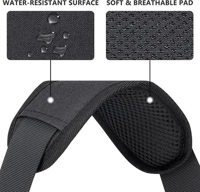 Alt view image 3 of 7 - RAINYEAR 59 Inch Shoulder Strap Replacement Strap for Laptop Bag, Black | Adjustable Soft Padded Shoulder Strap with Metal Hooks for Shoulder Bag, Messenger Bag, Travel Duffel Bag, Crossbody Bag